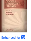 Number in Scripture (Goodly Heritage Library) — E. W. Bullinger